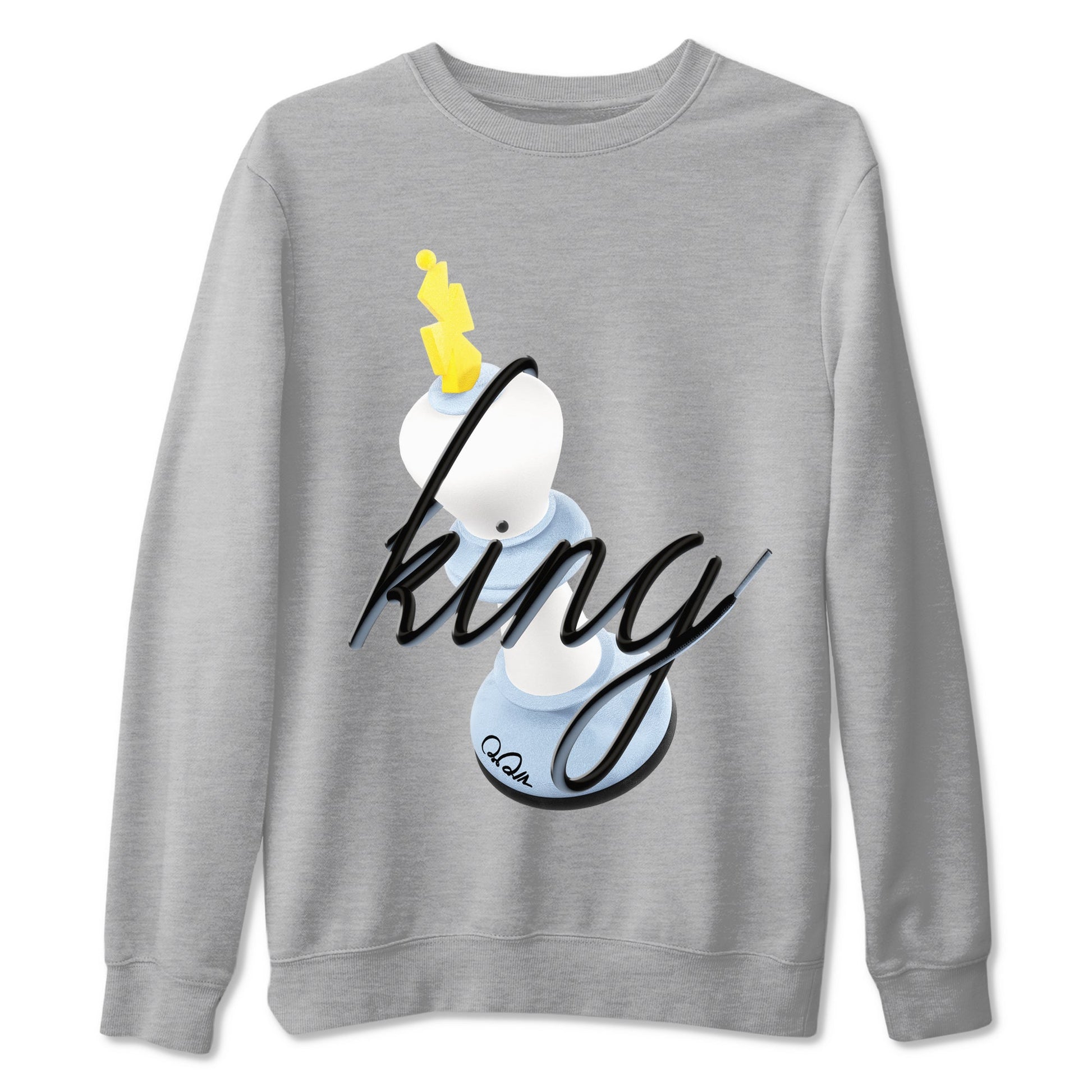 Air Jordan 13 Blue Grey shirt to match jordans 3D King sneaker tees AJ13 Blue Grey SNRT Sneaker Release Tees unisex cotton Heather Grey 2 crew neck shirt