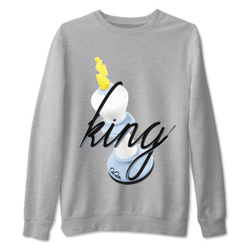 Air Jordan 13 Blue Grey shirt to match jordans 3D King sneaker tees AJ13 Blue Grey SNRT Sneaker Release Tees unisex cotton Heather Grey 2 crew neck shirt