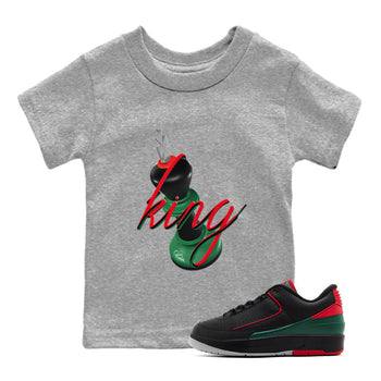 2s Christmas X-mas gift shirt to match jordans 3D King sneaker tees Air Jordan 2 Christmas SNRT Sneaker Release Tees Baby Toddler Heather Grey 1 T-Shirt