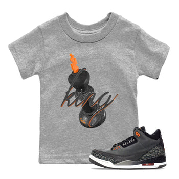 Air Jordan 3 Fear shirt to match jordans 3D King sneaker tees AJ3 Fear SNRT Sneaker Release Tees Baby Toddler Heather Grey 1 T-Shirt