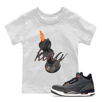 Air Jordan 3 Fear shirt to match jordans 3D King sneaker tees AJ3 Fear SNRT Sneaker Release Tees Baby Toddler White 1 T-Shirt