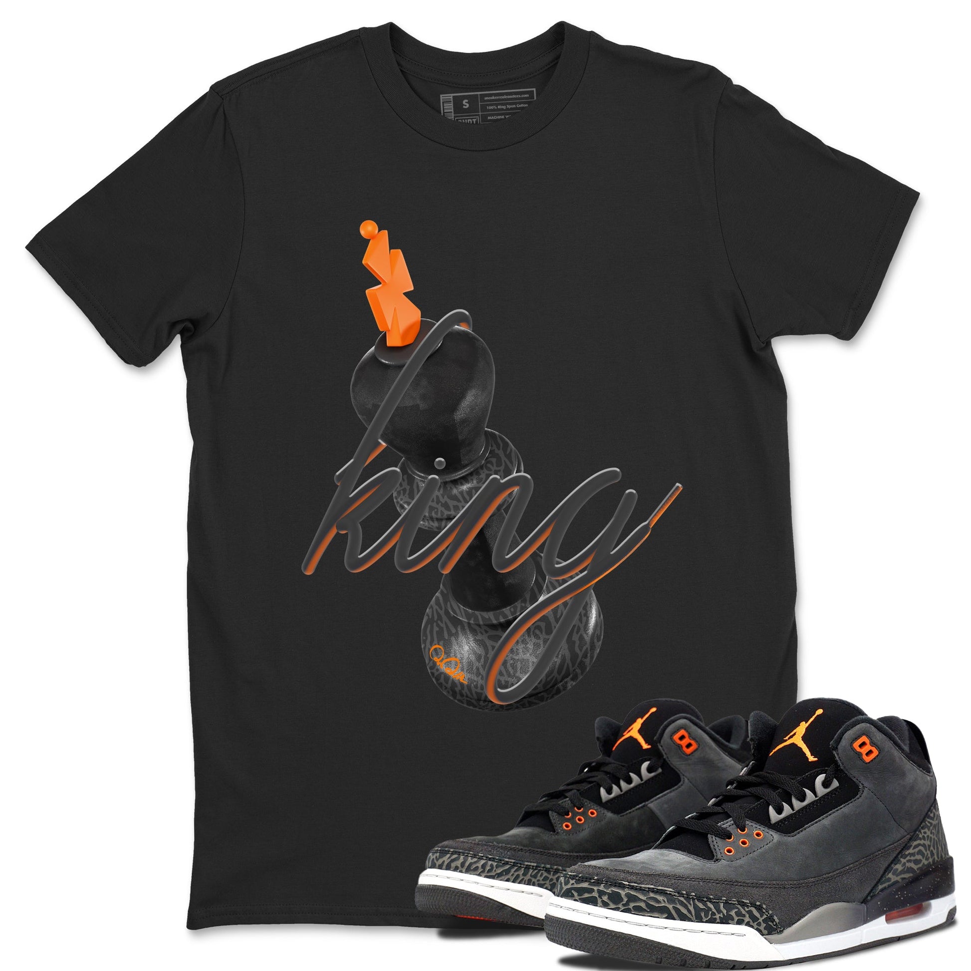 Air Jordan 3 Fear shirt to match jordans 3D King sneaker tees AJ3 Fear SNRT Sneaker Release Tees Unisex Black 1 T-Shirt