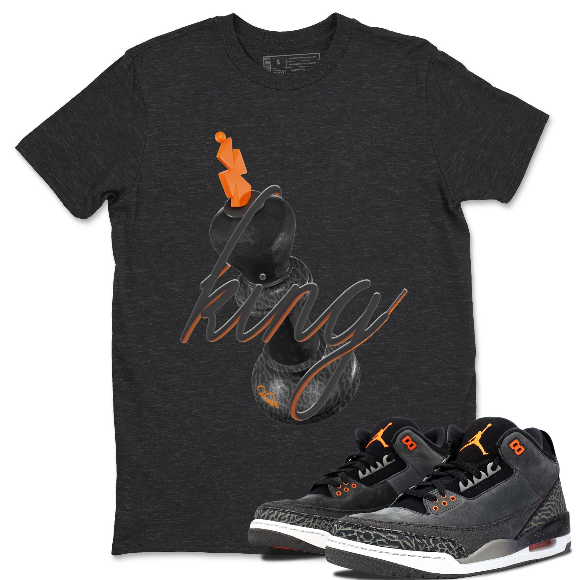 Air Jordan 3 Fear shirt to match jordans 3D King sneaker tees AJ3 Fear SNRT Sneaker Release Tees Unisex Charcoal Heather 1 T-Shirt