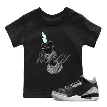3s Green Glow shirt to match jordans 3D King sneaker tees Air Jordan 3 Green Glow SNRT sneaker release tees baby toddler Black 1 cotton Shirt