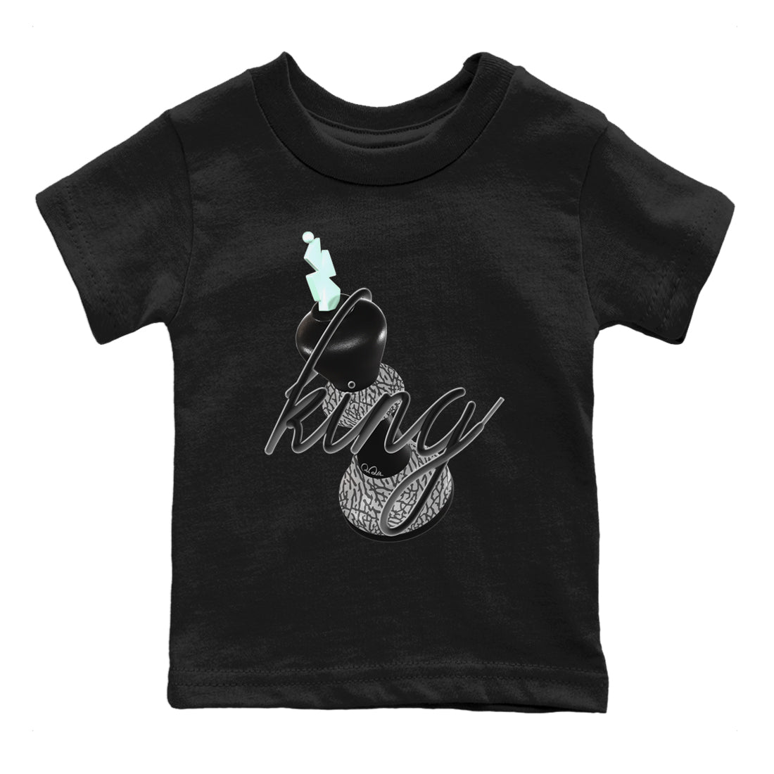 3s Green Glow shirt to match jordans 3D King sneaker tees Air Jordan 3 Green Glow SNRT sneaker release tees baby toddler Black 2 cotton Shirt