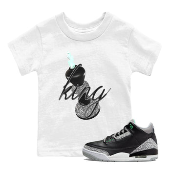 3s Green Glow shirt to match jordans 3D King sneaker tees Air Jordan 3 Green Glow SNRT sneaker release tees baby toddler White 1 cotton Shirt