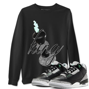 3s Green Glow shirt to match jordans 3D King sneaker tees Air Jordan 3 Green Glow SNRT Sneaker Release Tees unisex cotton Black 1 crew neck shirt