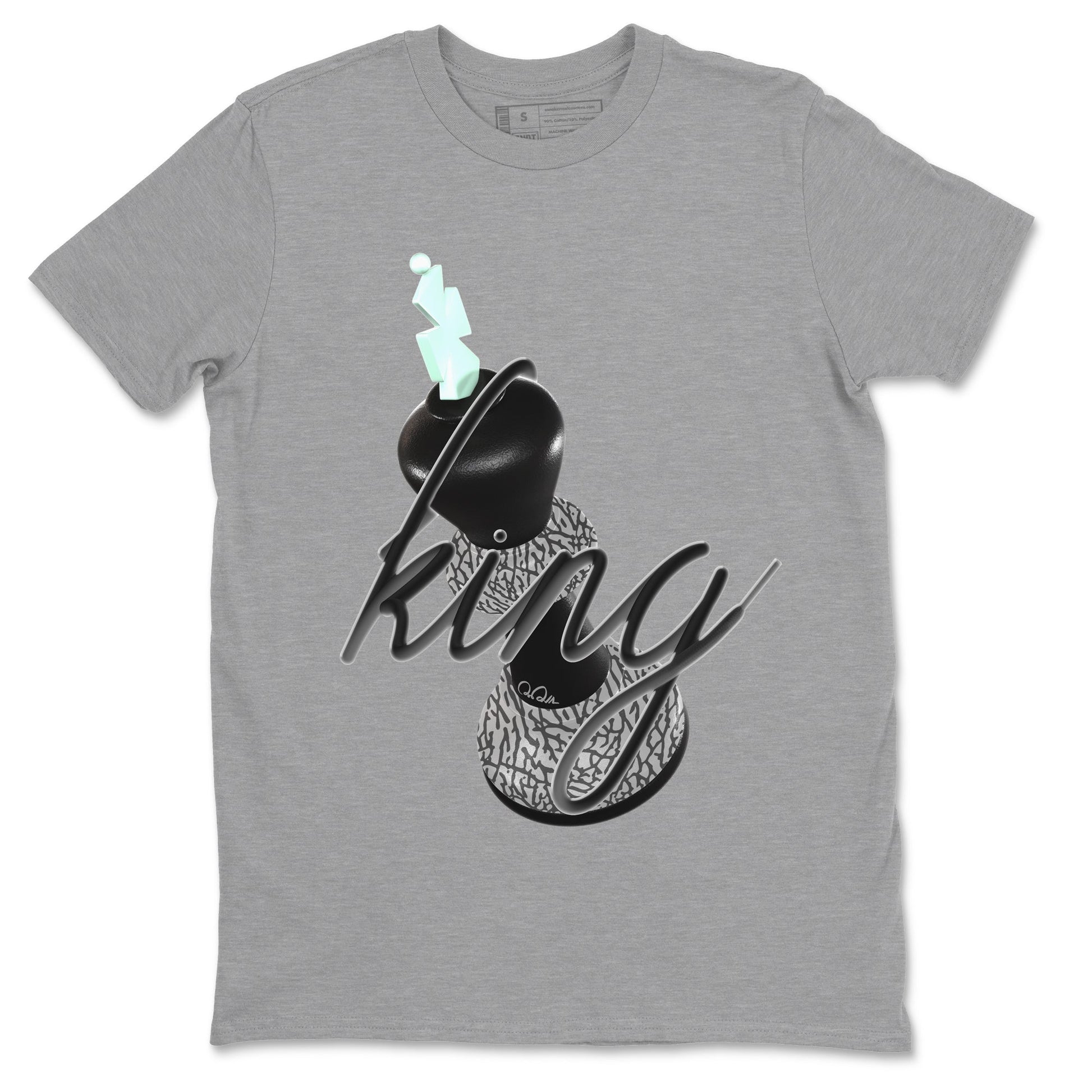3s Green Glow shirt to match jordans 3D King sneaker tees Air Jordan 3 Green Glow SNRT Sneaker Release Tees unisex cotton Heather Grey 2 crew neck shirt