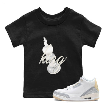 3s Ivory shirt to match jordans 3D King sneaker tees Air Jordan 3 Ivory SNRT sneaker release tees baby toddler Black 1 cotton Shirt