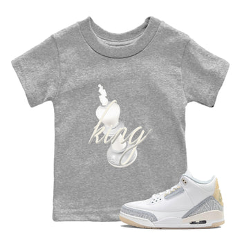 3s Ivory shirt to match jordans 3D King sneaker tees Air Jordan 3 Ivory SNRT sneaker release tees baby toddler Heather Grey 1 cotton Shirt