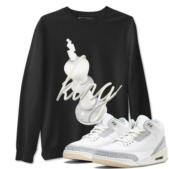 3s Ivory shirt to match jordans 3D King sneaker tees Air Jordan 3 Ivory SNRT Sneaker Release Tees unisex cotton Black 1 crew neck shirt