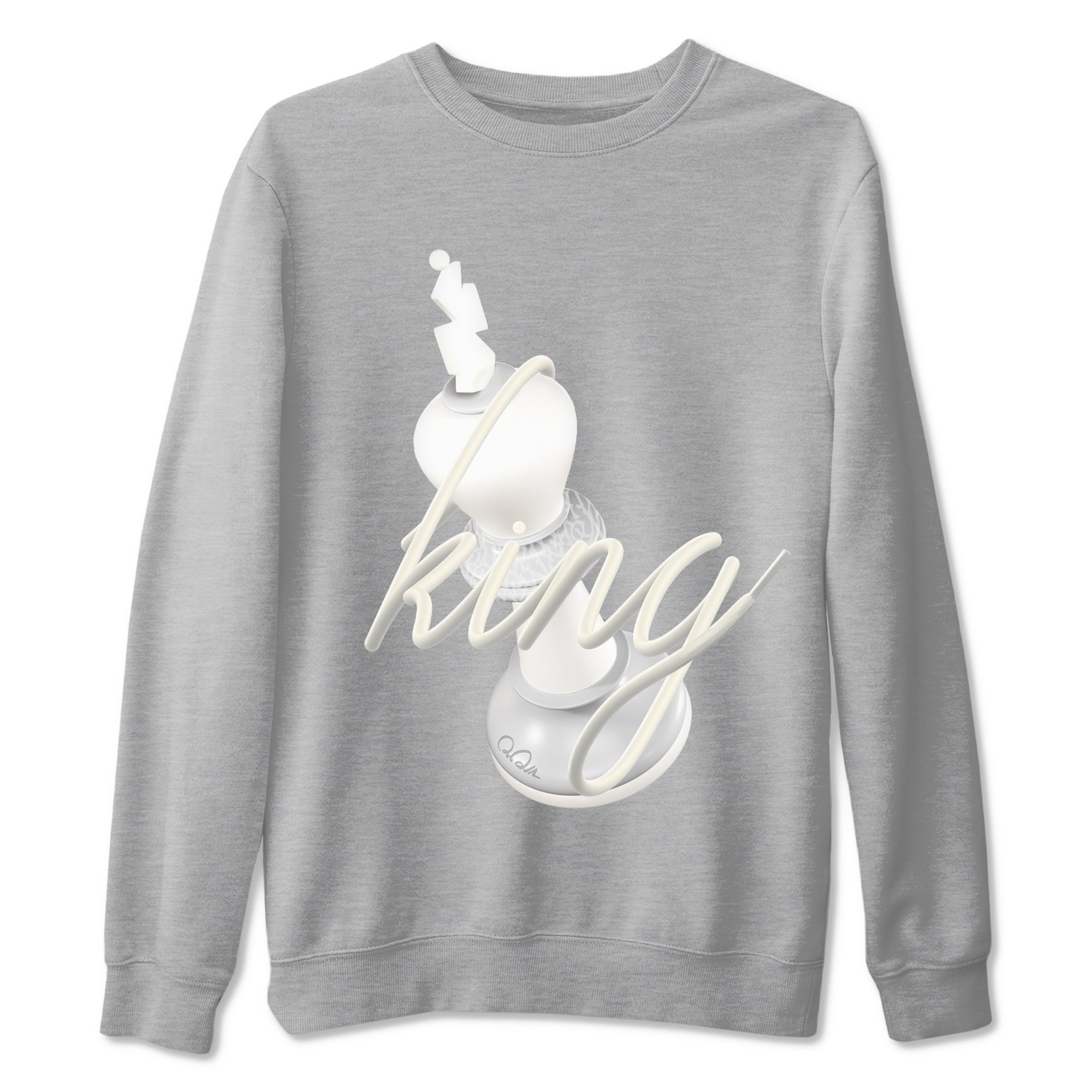 3s Ivory shirt to match jordans 3D King sneaker tees Air Jordan 3 Ivory SNRT Sneaker Release Tees unisex cotton Heather Grey 2 crew neck shirt
