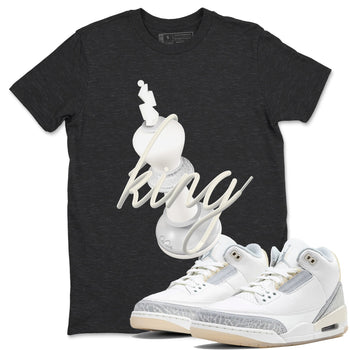 3s Ivory shirt to match jordans 3D King sneaker tees Air Jordan 3 Ivory SNRT Sneaker Release Tees unisex cotton Charcoal Heather 1 crew neck shirt