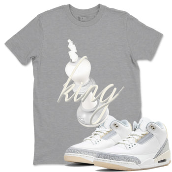 3s Ivory shirt to match jordans 3D King sneaker tees Air Jordan 3 Ivory SNRT Sneaker Release Tees unisex cotton Heather Grey 1 crew neck shirt