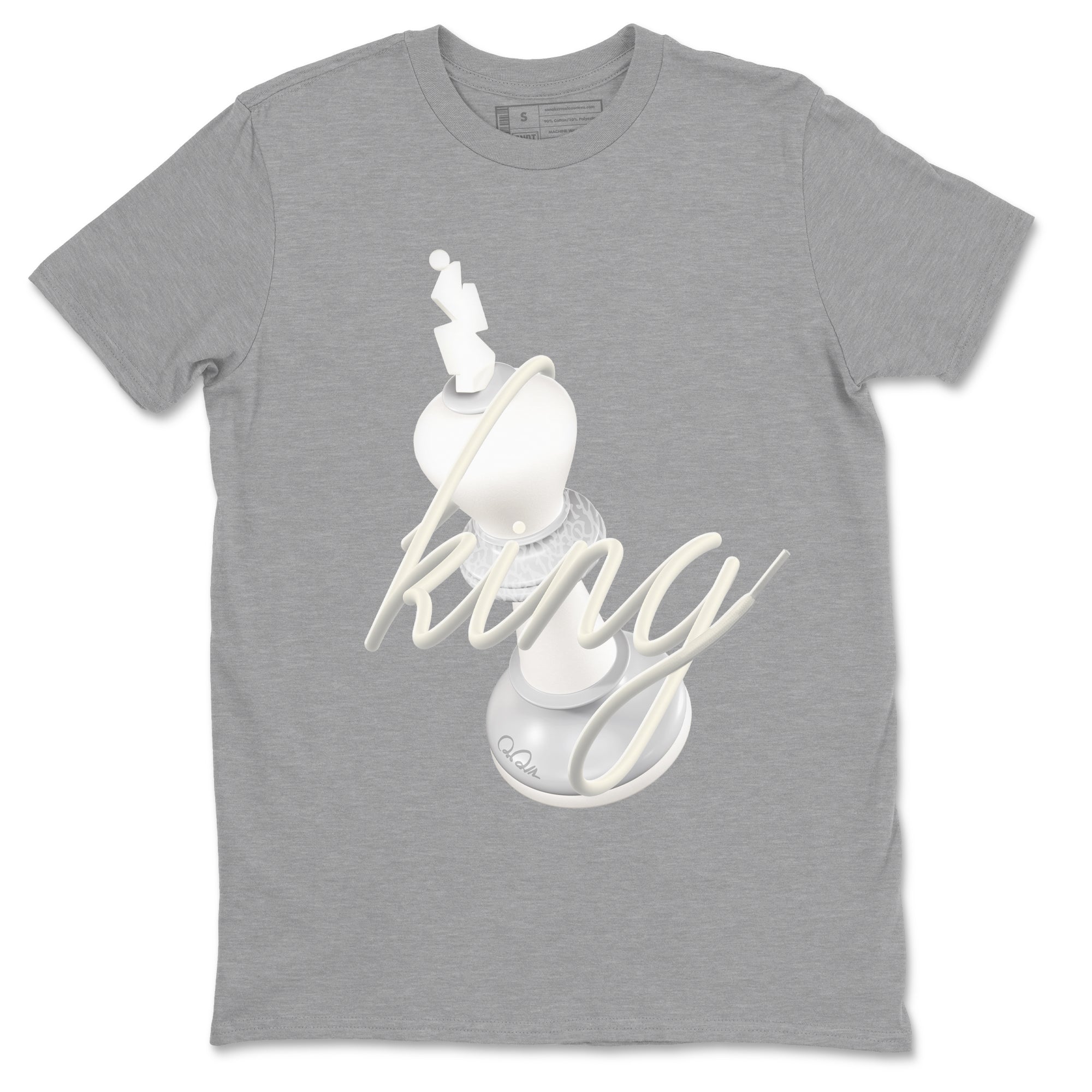 3s Ivory shirt to match jordans 3D King sneaker tees Air Jordan 3 Ivory SNRT Sneaker Release Tees unisex cotton Heather Grey 2 crew neck shirt
