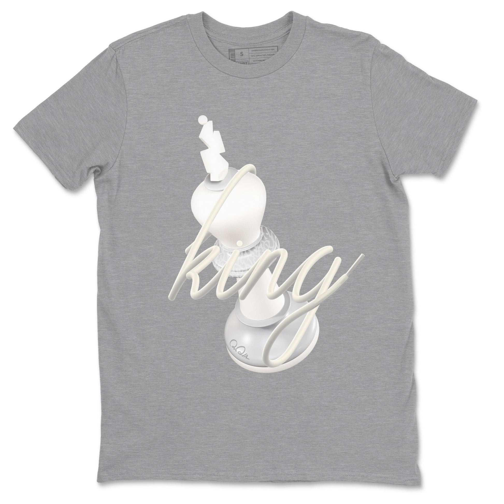 3s Ivory shirt to match jordans 3D King sneaker tees Air Jordan 3 Ivory SNRT Sneaker Release Tees unisex cotton Heather Grey 2 crew neck shirt