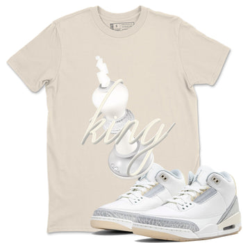 3s Ivory shirt to match jordans 3D King sneaker tees Air Jordan 3 Ivory SNRT Sneaker Release Tees unisex cotton Natural 1 crew neck shirt
