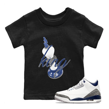 3s Midnight Navy shirt to match jordans 3D King sneaker tees Air Jordan 3 Midnight Navy SNRT sneaker release tees baby toddler Black 1 cotton Shirt