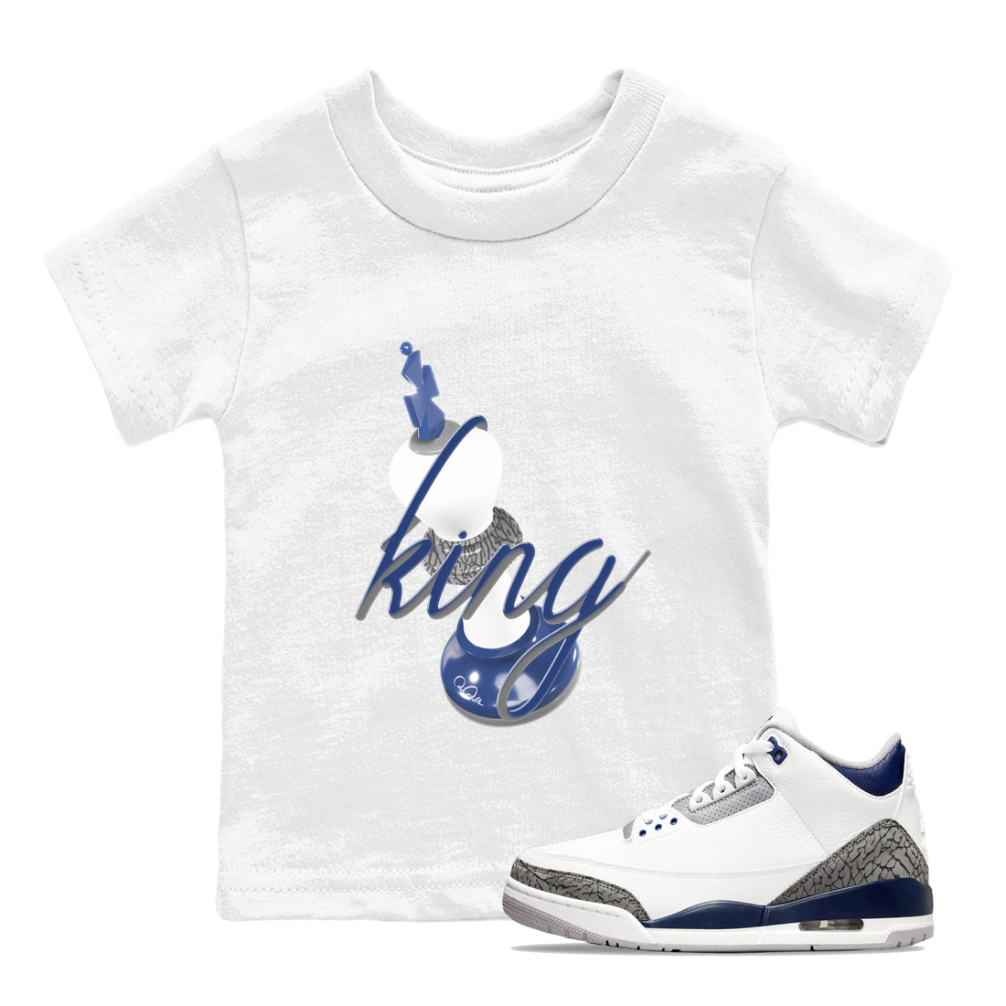 Jordan 3 Retro Midnight Navy | 3D King Baby Shirt | SNRT Sneaker Tees ...