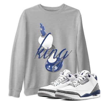 3s Midnight Navy shirt to match jordans 3D King sneaker tees Air Jordan 3 Midnight Navy SNRT Sneaker Release Tees unisex cotton Heather Grey 1 crew neck shirt