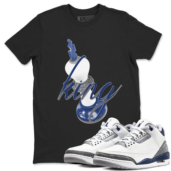 3s Midnight Navy shirt to match jordans 3D King sneaker tees Air Jordan 3 Midnight Navy SNRT Sneaker Release Tees unisex cotton Black 1 crew neck shirt