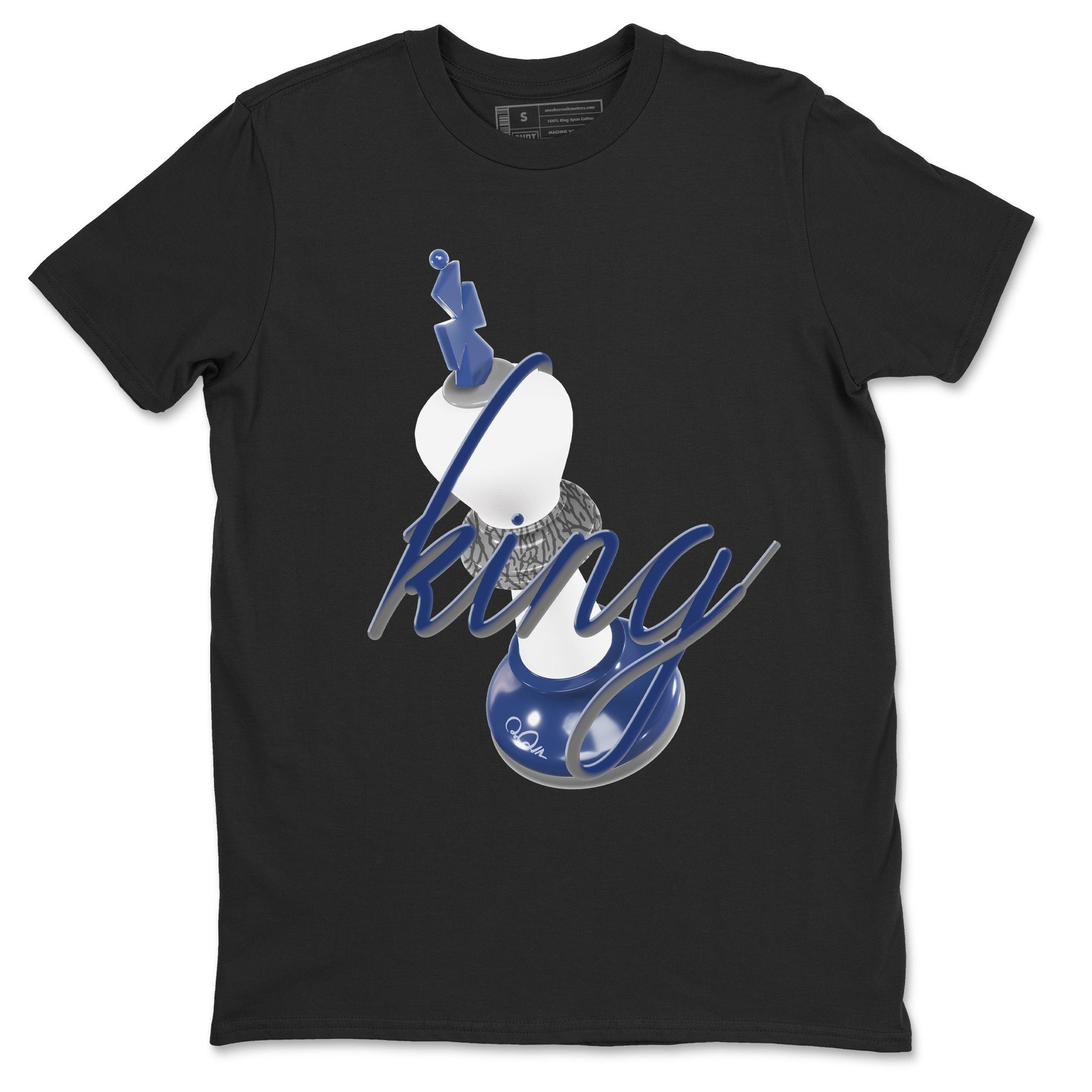 3s Midnight Navy shirt to match jordans 3D King sneaker tees Air Jordan 3 Midnight Navy SNRT Sneaker Release Tees unisex cotton Black 2 crew neck shirt