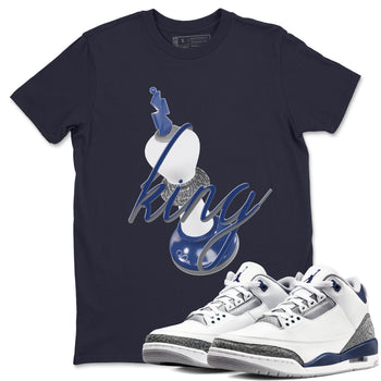 3s Midnight Navy shirt to match jordans 3D King sneaker tees Air Jordan 3 Midnight Navy SNRT Sneaker Release Tees unisex cotton Navy 1 crew neck shirt
