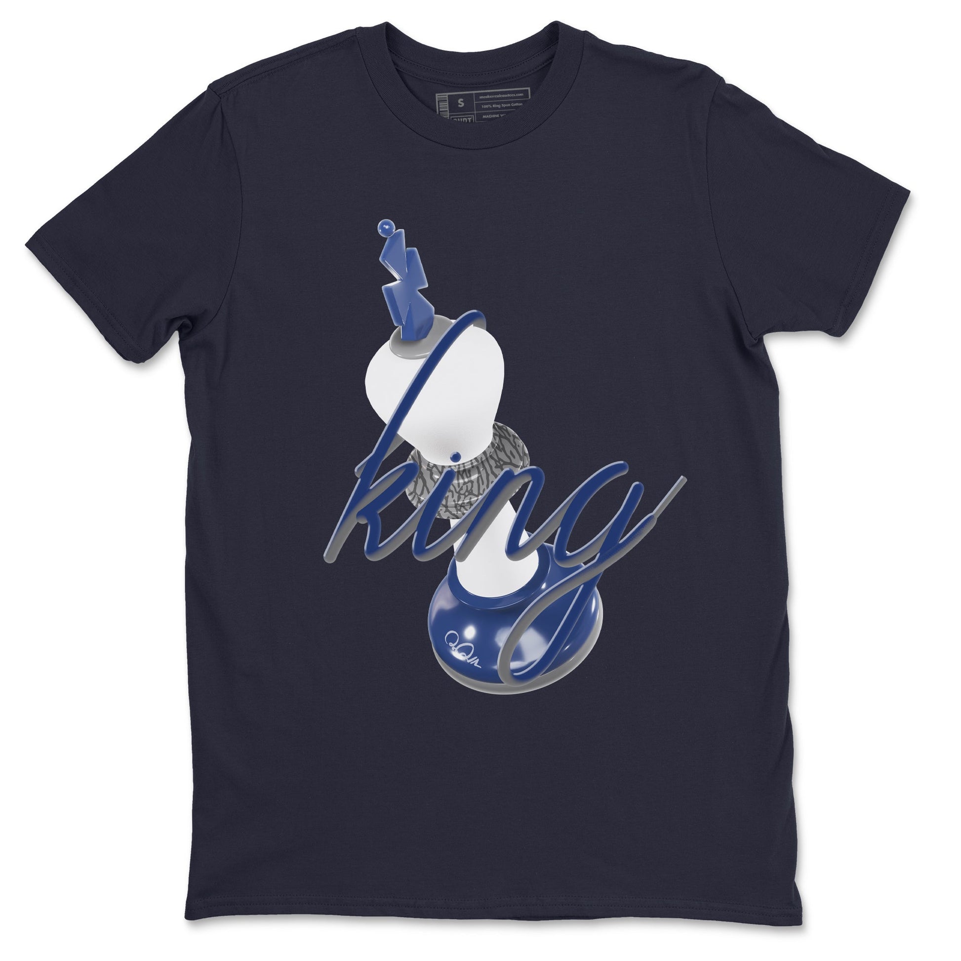 3s Midnight Navy shirt to match jordans 3D King sneaker tees Air Jordan 3 Midnight Navy SNRT Sneaker Release Tees unisex cotton Navy 2 crew neck shirt