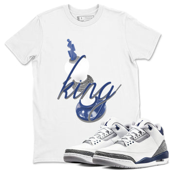 3s Midnight Navy shirt to match jordans 3D King sneaker tees Air Jordan 3 Midnight Navy SNRT Sneaker Release Tees unisex cotton White 1 crew neck shirt