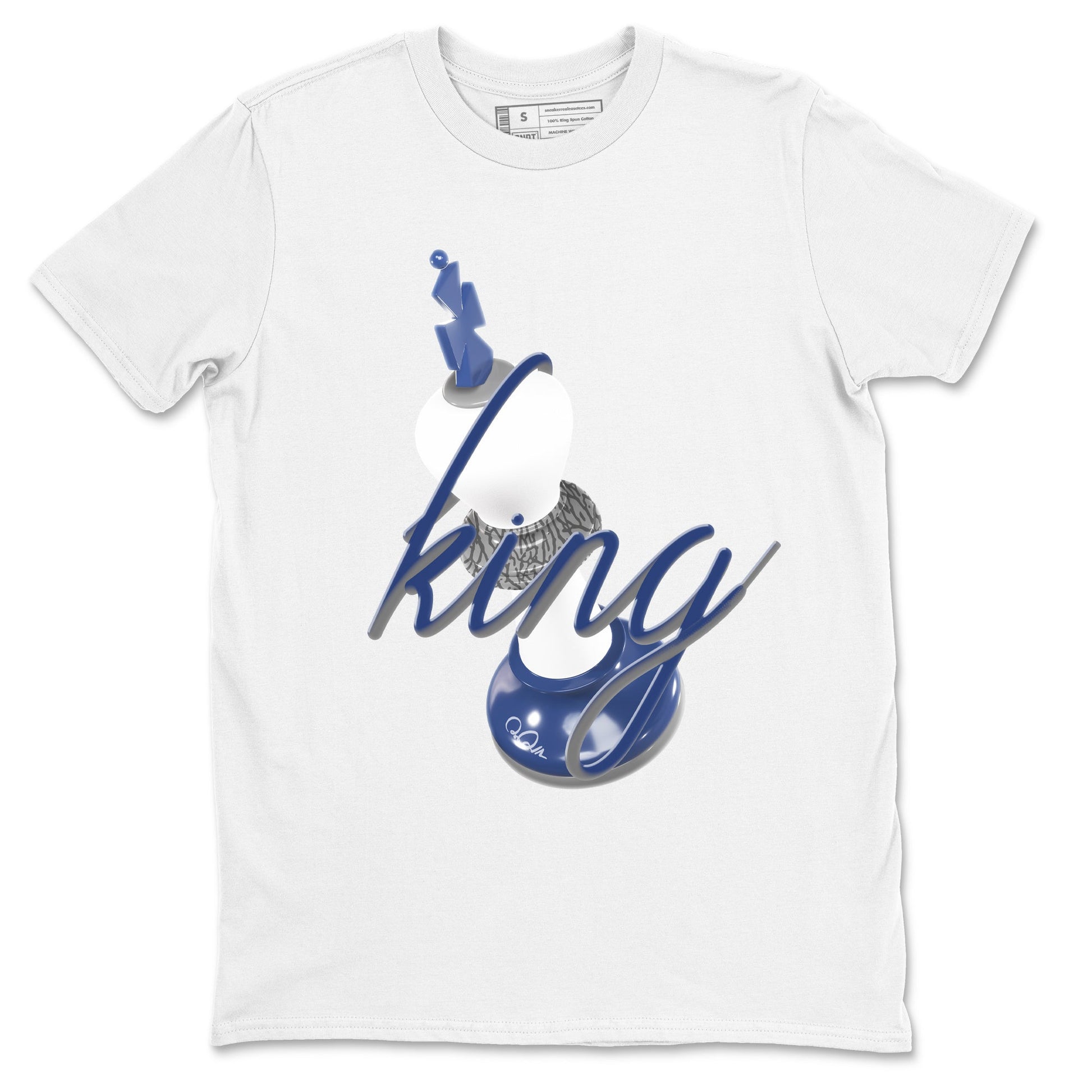 3s Midnight Navy shirt to match jordans 3D King sneaker tees Air Jordan 3 Midnight Navy SNRT Sneaker Release Tees unisex cotton White 2 crew neck shirt
