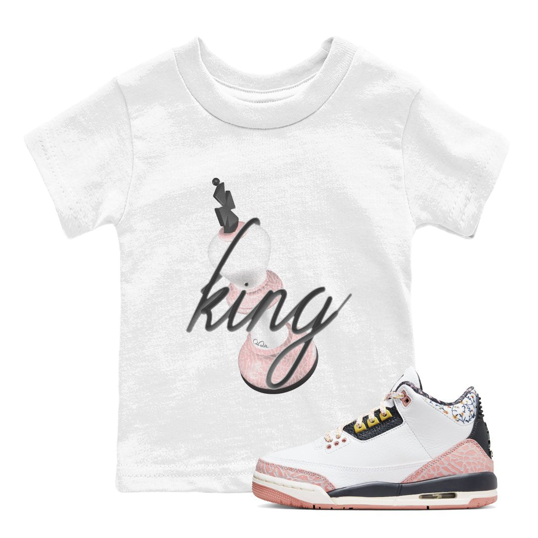 Air Jordan 3 GS Vintage Floral shirt to match jordans 3D King sneaker tees Air Jordan 3 Vintage Floral SNRT sneaker release tees baby toddler White 1 cotton Shirt