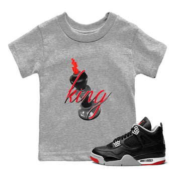 4s Bred Reimagined shirt to match jordans 3D King sneaker tees Air Jordan 4 Bred Reimagined SNRT Sneaker Release Tees Baby Toddler Heather Grey 1 T-Shirt