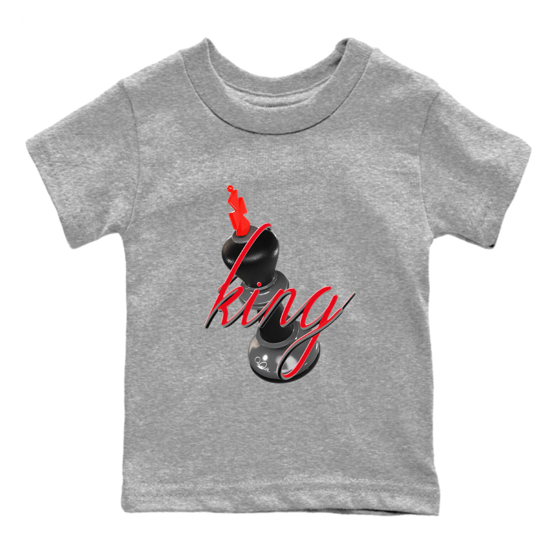4s Bred Reimagined shirt to match jordans 3D King sneaker tees Air Jordan 4 Bred Reimagined SNRT Sneaker Release Tees Baby Toddler Heather Grey 2 T-Shirt