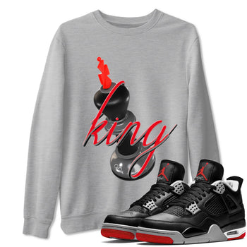 4s Bred Reimagined shirt to match jordans 3D King sneaker tees Air Jordan 4 Bred Reimagined SNRT Sneaker Release Tees Unisex Heather Grey 1 T-Shirt