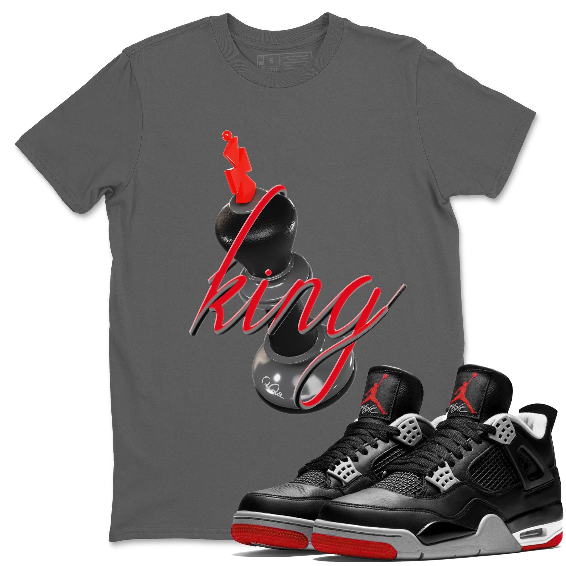 4s Bred Reimagined shirt to match jordans 3D King sneaker tees Air Jordan 4 Bred Reimagined SNRT Sneaker Release Tees Unisex Cool Grey 1 T-Shirt