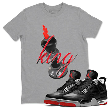4s Bred Reimagined shirt to match jordans 3D King sneaker tees Air Jordan 4 Bred Reimagined SNRT Sneaker Release Tees Unisex Heather Grey 1 T-Shirt