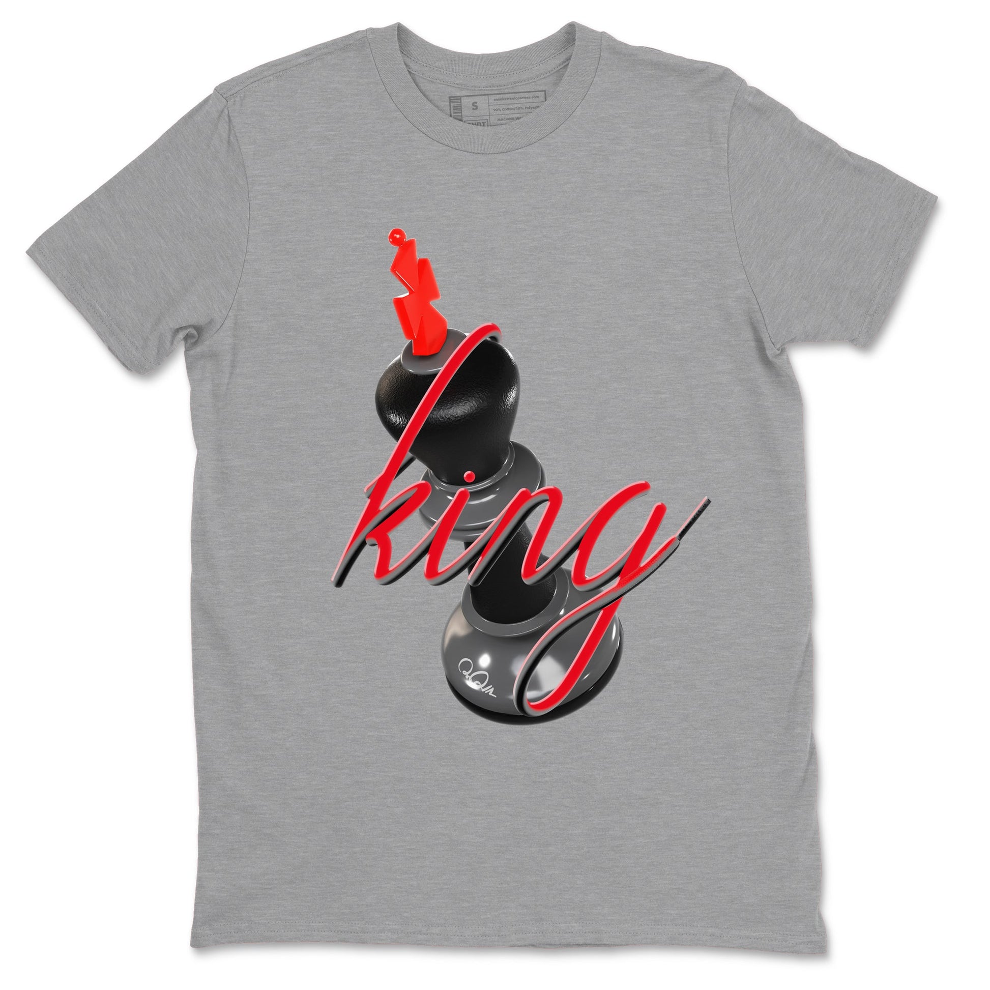4s Bred Reimagined shirt to match jordans 3D King sneaker tees Air Jordan 4 Bred Reimagined SNRT Sneaker Release Tees Unisex Heather Grey 2 T-Shirt