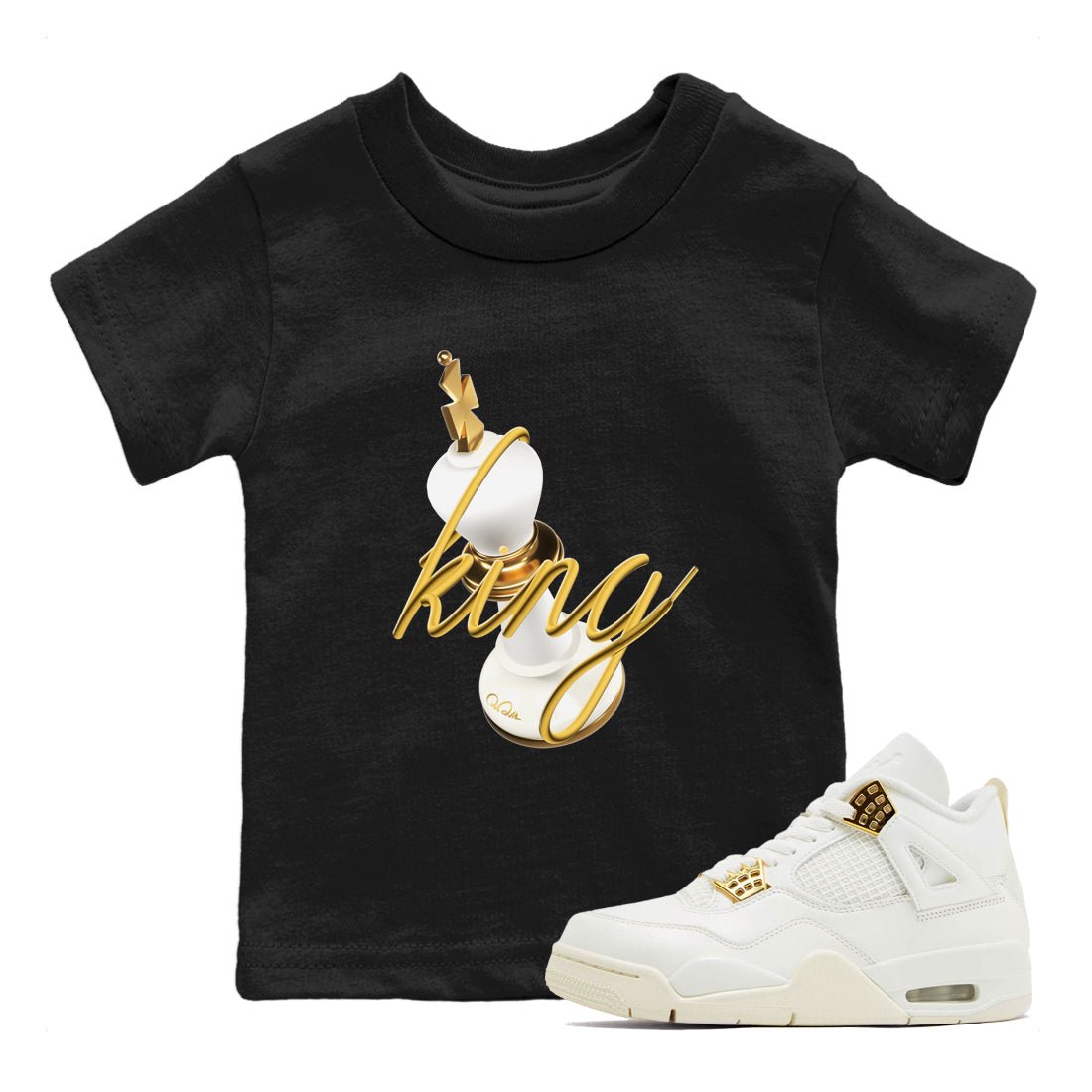 4s Sail shirt to match jordans 3D King sneaker tees Air Jordan 4 Sail SNRT sneaker release tees baby toddler Black 1 cotton Shirt