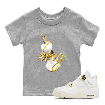 4s Sail shirt to match jordans 3D King sneaker tees Air Jordan 4 Sail SNRT sneaker release tees baby toddler Heather Grey 1 cotton Shirt