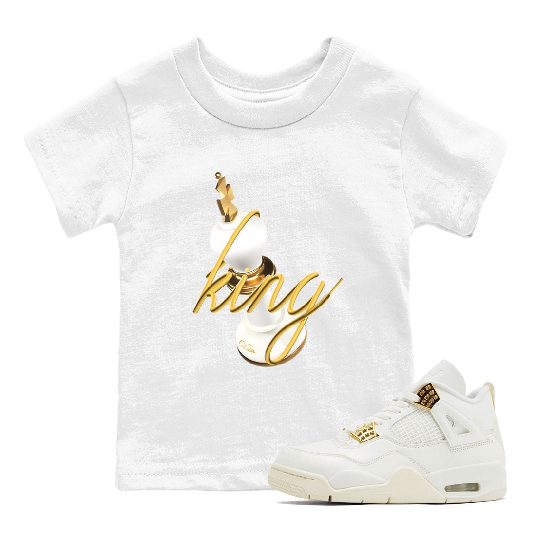 4s Sail shirt to match jordans 3D King sneaker tees Air Jordan 4 Sail SNRT sneaker release tees baby toddler White 1 cotton Shirt