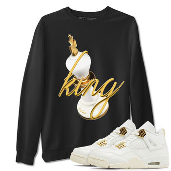 4s Sail shirt to match jordans 3D King sneaker tees Air Jordan 4 Sail SNRT Sneaker Release Tees unisex cotton Black 1 crew neck shirt