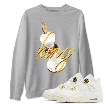 4s Sail shirt to match jordans 3D King sneaker tees Air Jordan 4 Sail SNRT Sneaker Release Tees unisex cotton Heather Grey 1 crew neck shirt
