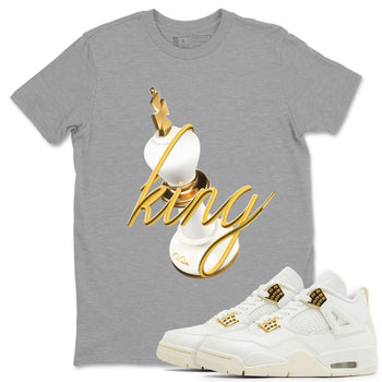 4s Sail shirt to match jordans 3D King sneaker tees Air Jordan 4 Sail SNRT Sneaker Release Tees unisex cotton Heather Grey 2 crew neck shirt