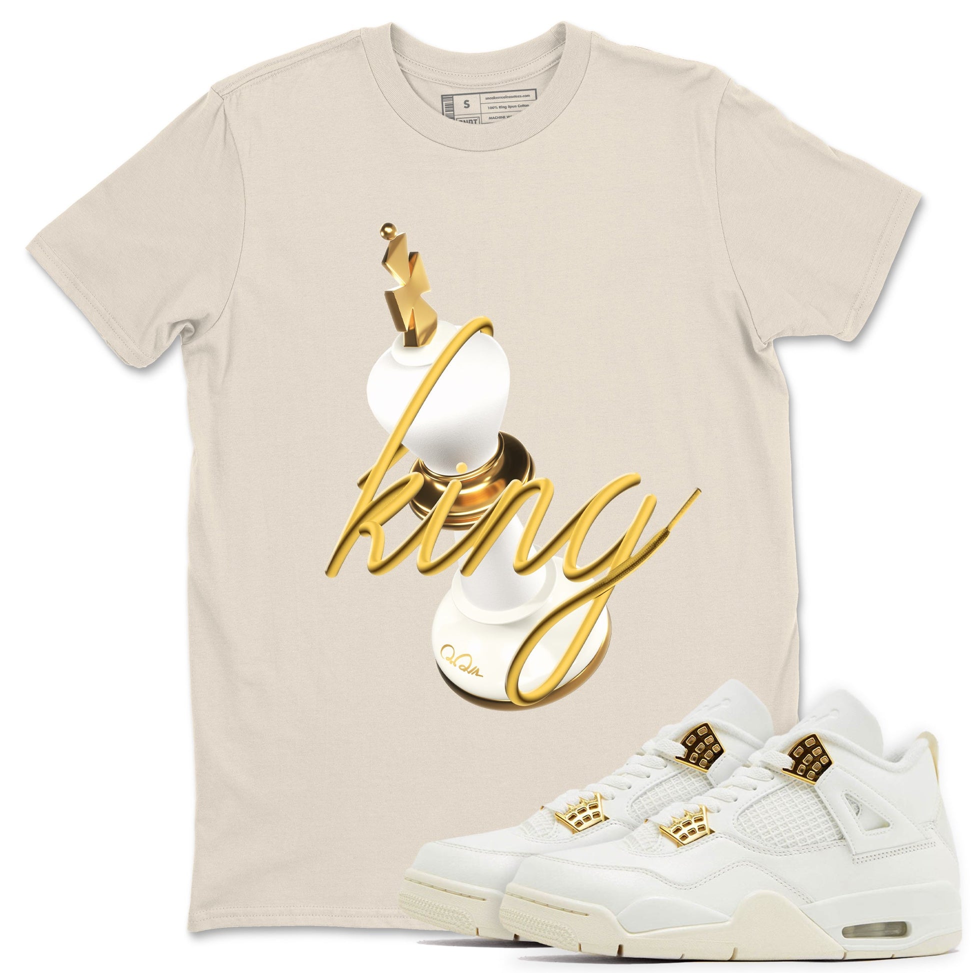 4s Sail shirt to match jordans 3D King sneaker tees Air Jordan 4 Sail SNRT Sneaker Release Tees unisex cotton Natural 1 crew neck shirt
