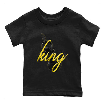 Air Jordan 4 Thunder Sneaker Match Tees 3D King Sneaker Tees AJ4 Thunder Jumpman Sneaker Release Tees Kids Shirts Black 2