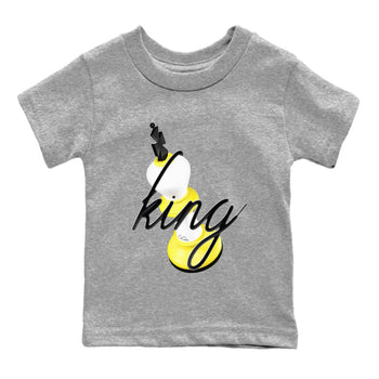 AJ4 Vivid Sulfur shirt to match jordans 3D King sneaker tees Air Jordan 4 Vivid Sulfur SNRT sneaker release tees baby toddler Heather Grey 2 cotton Shirt
