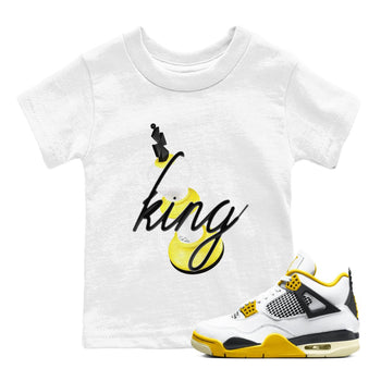 AJ4 Vivid Sulfur shirt to match jordans 3D King sneaker tees Air Jordan 4 Vivid Sulfur SNRT sneaker release tees baby toddler White 1 cotton Shirt