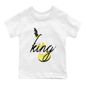 AJ4 Vivid Sulfur shirt to match jordans 3D King sneaker tees Air Jordan 4 Vivid Sulfur SNRT sneaker release tees baby toddler White 2 cotton Shirt