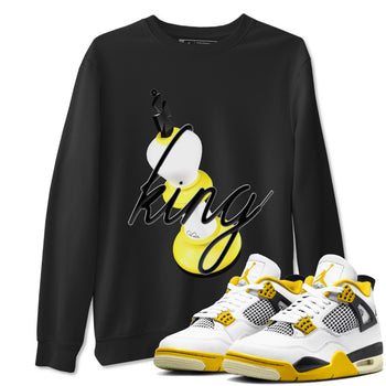 AJ4 Vivid Sulfur shirt to match jordans 3D King sneaker tees Air Jordan 4 Vivid Sulfur SNRT Sneaker Release Tees unisex cotton Black 1 crew neck shirt