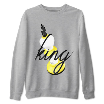 AJ4 Vivid Sulfur shirt to match jordans 3D King sneaker tees Air Jordan 4 Vivid Sulfur SNRT Sneaker Release Tees unisex cotton Heather Grey 2 crew neck shirt